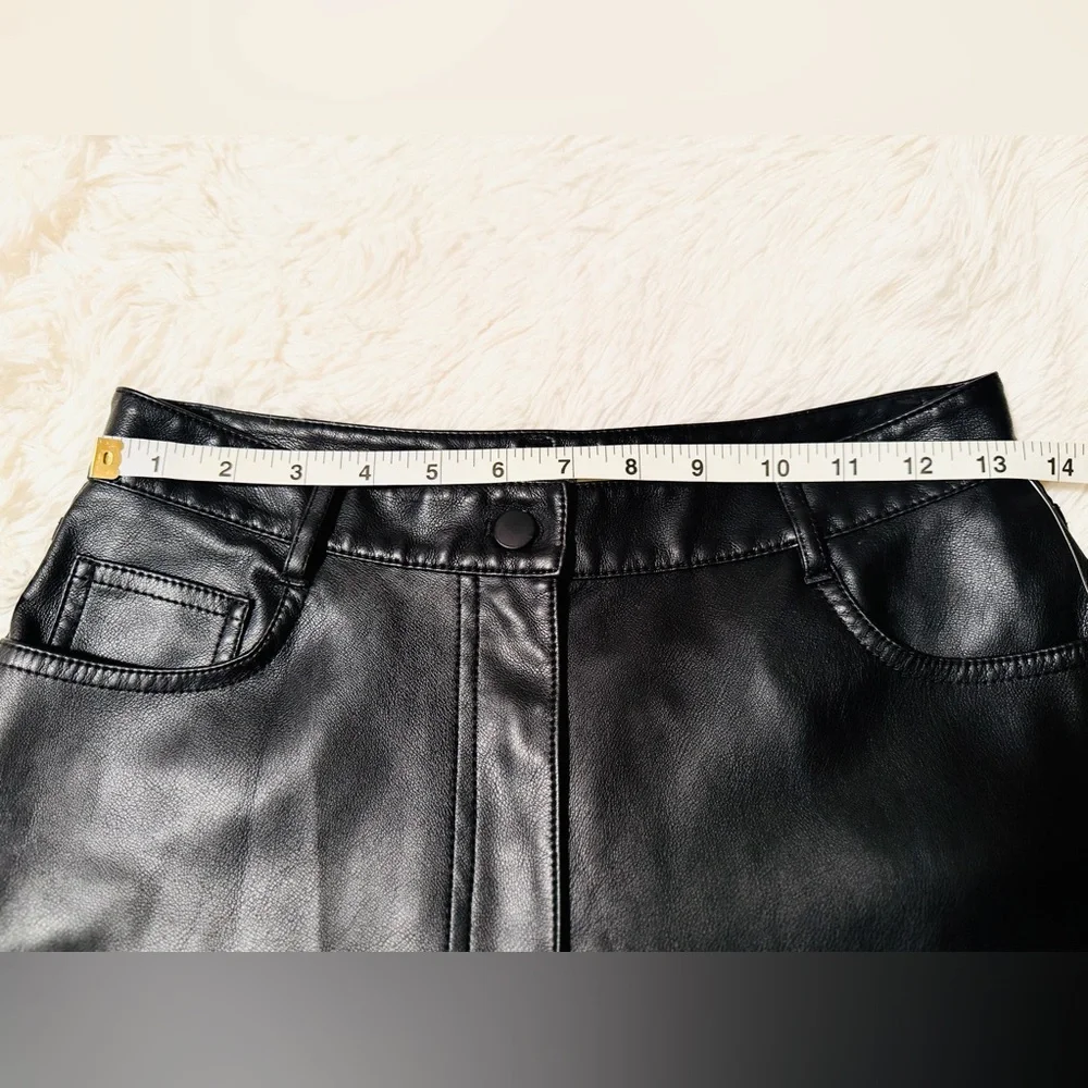 NWOT OAK + FORT Black Leather Pants - Picture 6 of 11
